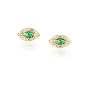 NEW SAHIRA women's alma evil eye studs earrings in green